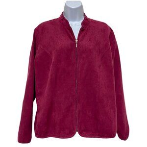 Studio Works-Women's Large Mauve Lined Zipper Jacket Long Sleeve-Polyester